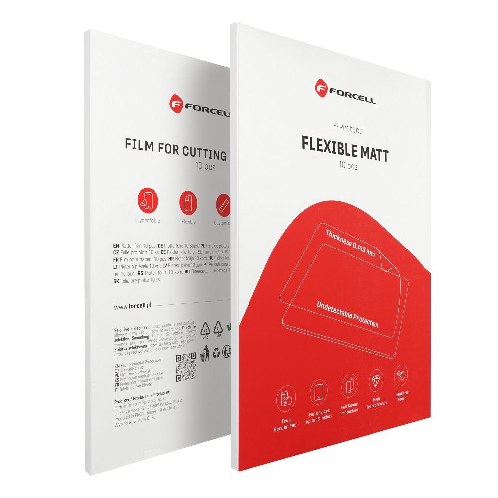 Kalvo leikkuukoneelle Forcell F-Protect Flexible TABLET MATT tableteille enintään 13" 10 kpl