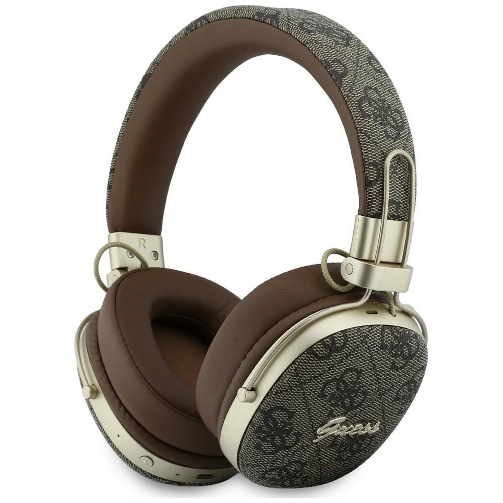 Wireless headphones Guess ENC Metal 4G Script Logo brown