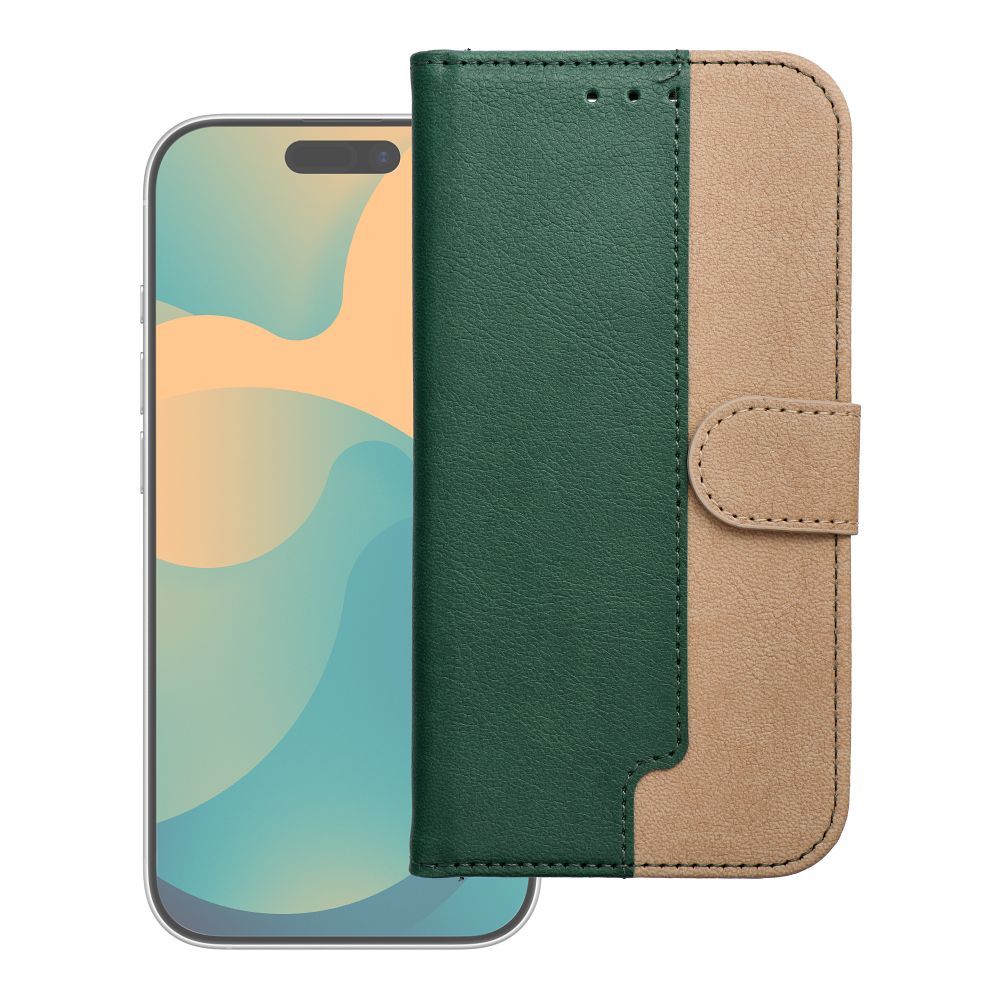 Flip case for iPhone 17 / 18 Split Book green and gold