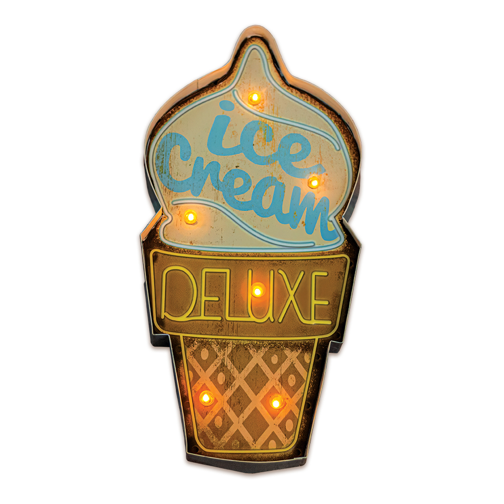 RETRO metallikyltti LED Ice Cream Forever Light