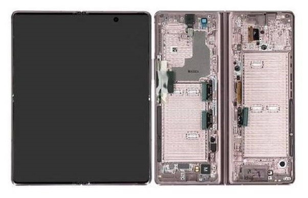 LCD-näyttö Samsung F916 Z Fold2 5G kosketusnäytöllä ja kehyksellä Mystic Bronze (sisempi) alkuperäinen (käytetty Grade B)