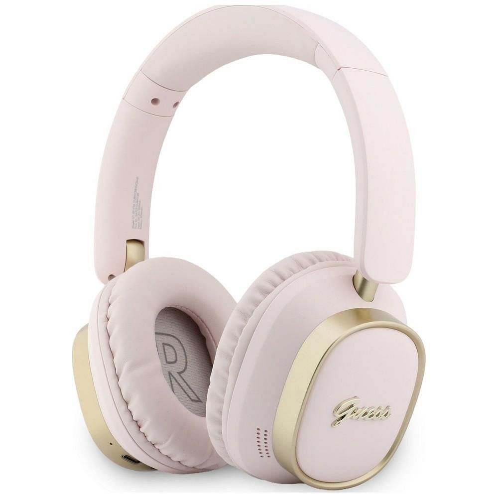 Wireless headphones Guess ENC Rectangle Metal Script pink