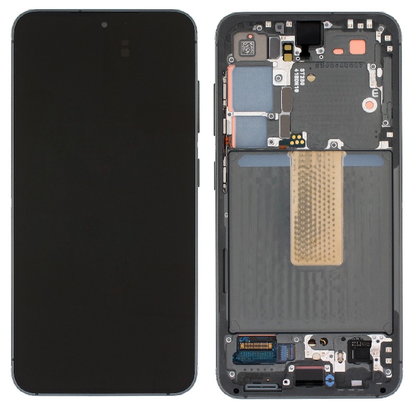 LCD screen Samsung S911 S23 5G with touch screen and frame Graphite original (service pack)