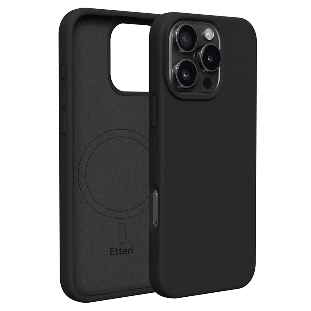 Etteri Silicone Mag suojakuori iPhone 16 Pro Max 6,9" musta