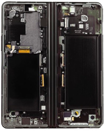 LCD-näyttö Samsung F926 Z Fold3 5G kosketusnäytöllä (sisempi) Phantom Black alkuperäinen (käytetty Grade C)