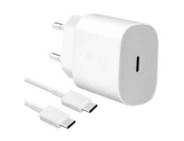 Laturi alkuperäinen Samsung Fast Charging (EP-TA800W) (25W) valkoinen + USB-C kaapeli