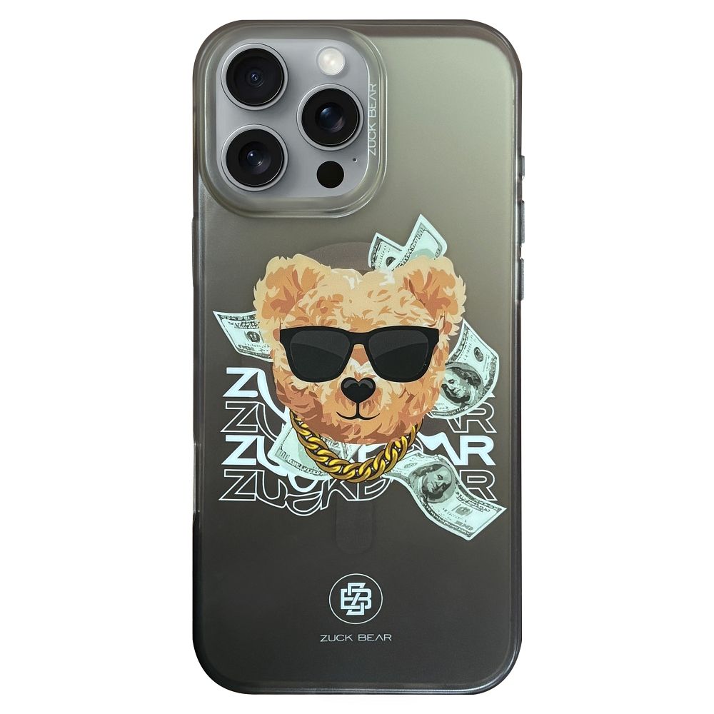 Zuck Bear Harold iPhone 16 Pro Max Suojakuori Musta