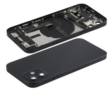 Akkukansi iPhone 12 musta NFC-latausliuskalla, mikrofoni alkuperäinen (käytetty Grade B)