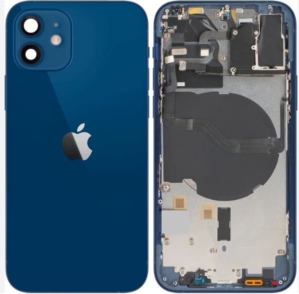 Akkukansi iPhone 12 sininen NFC-latausliuskalla, mikrofoni alkuperäinen (käytetty Grade B)