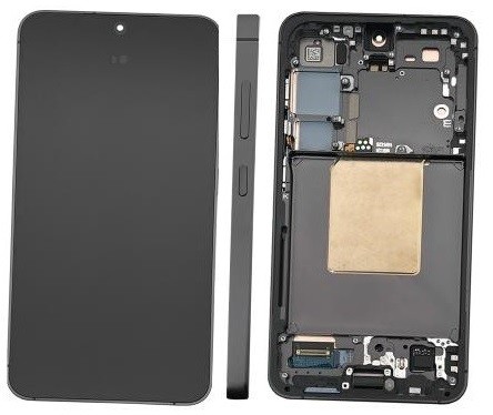 LCD-näyttö Samsung S921 S24 kosketusnäytöllä ja kehyksellä Onyx Black alkuperäinen (käytetty Grade C)