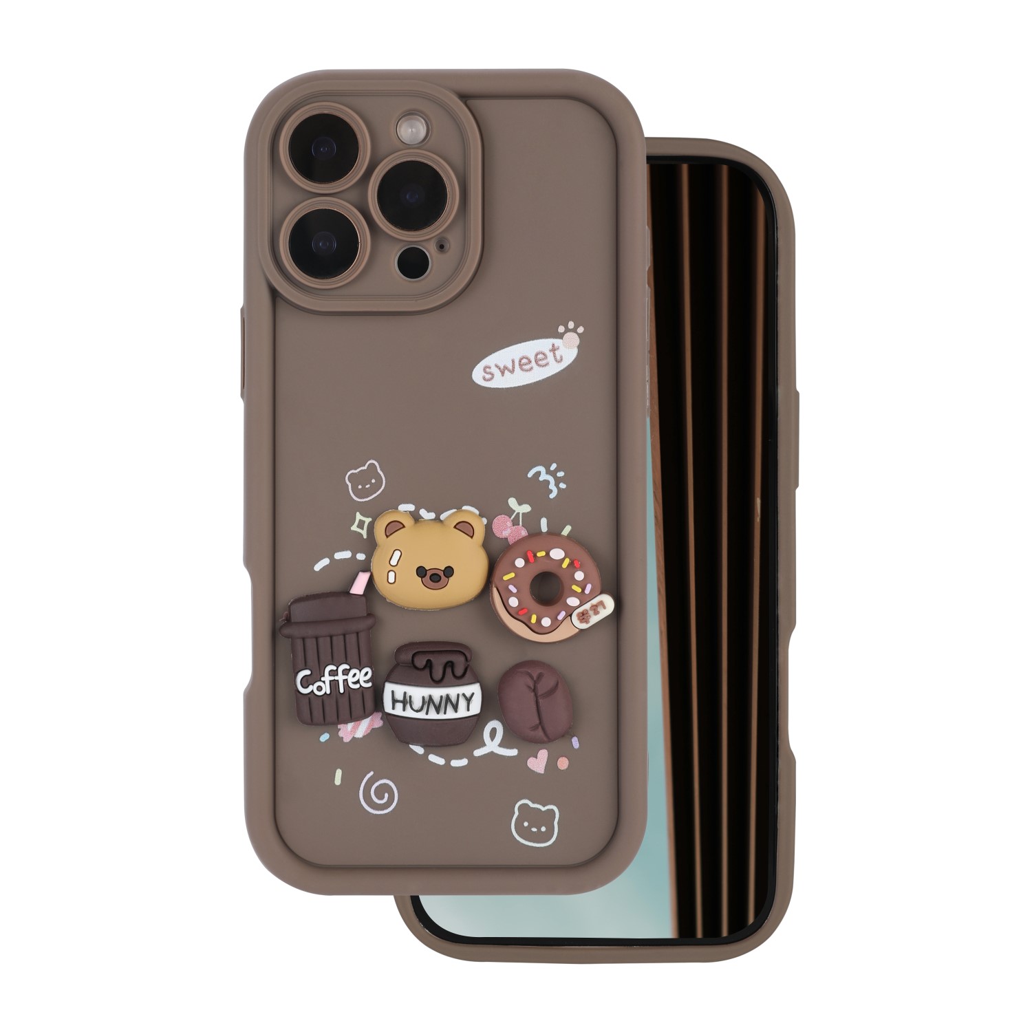 Suojakuori Ultra Trendy 3D iPhone 16 Pro 6,3" kahvinruskea
