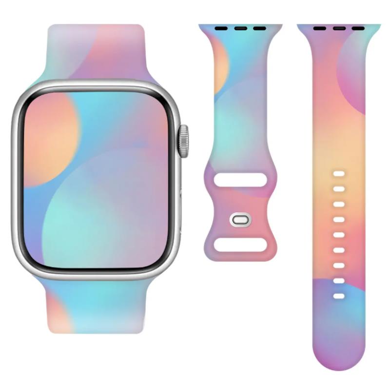 Silikonihihna Apple Watch 42/44/45/49MM (97+110) sateenkaari