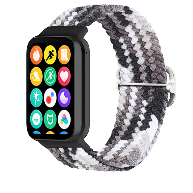Punottu hihna Mi Band 8 Pro/M8 Pro (12) musta ja valkoinen