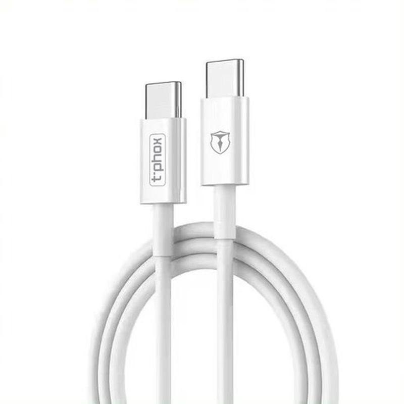 T-PHOX KAAPELI GLARY LITE -SARJA 3W 1M USB-C/USB-C VALKOINEN
