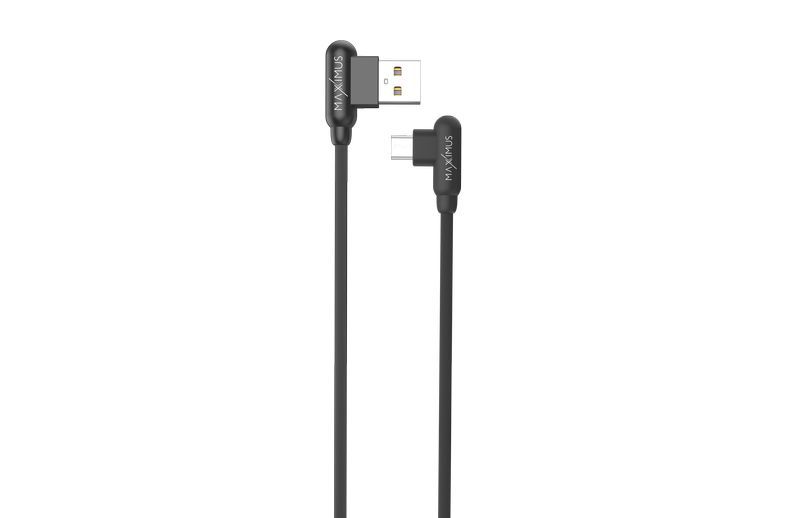 Kaapeli MX CORNER pikalataus Micro USB 2.4A/1M/ musta kulmamallinen