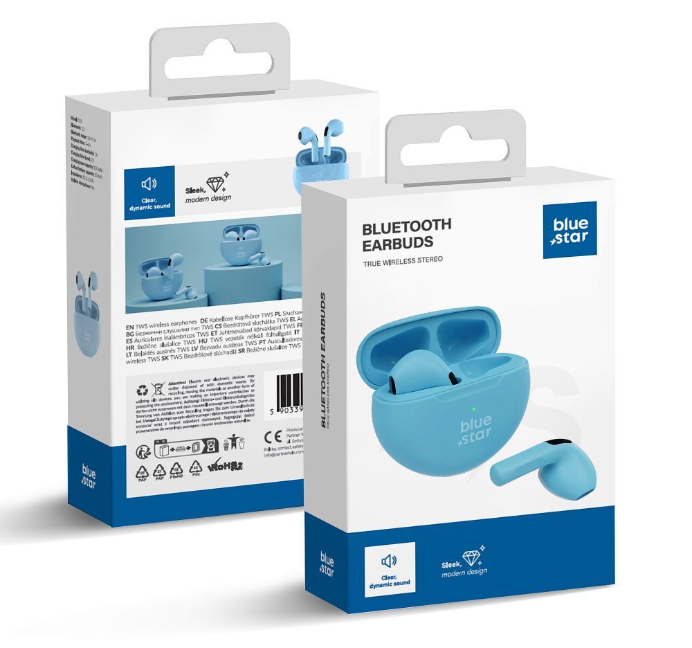 Bluetooth-handsfree Blue Star (TX3) TWS sininen