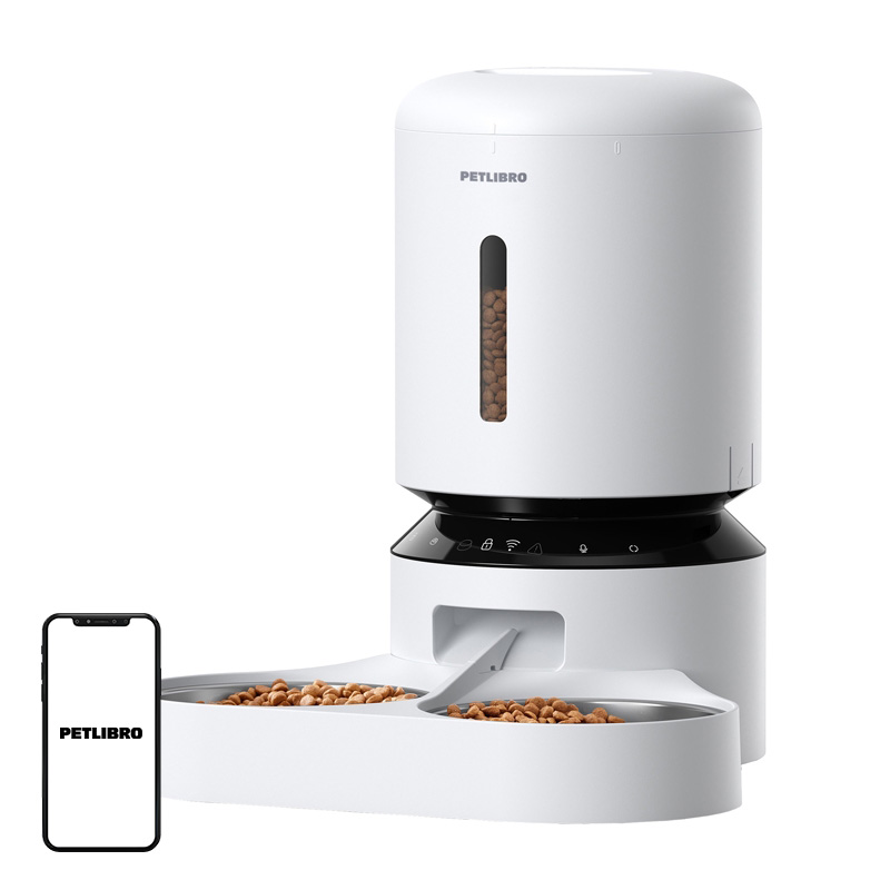 Petlibro Granary ruoka-automaatti kaksoiskulholla, Wifi, 5L (valkoinen)