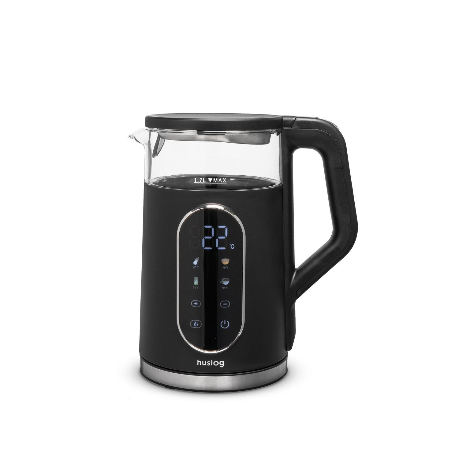 Huslog lasinen vedenkeitin kosketuspaneelilla musta 1,7L 2200W