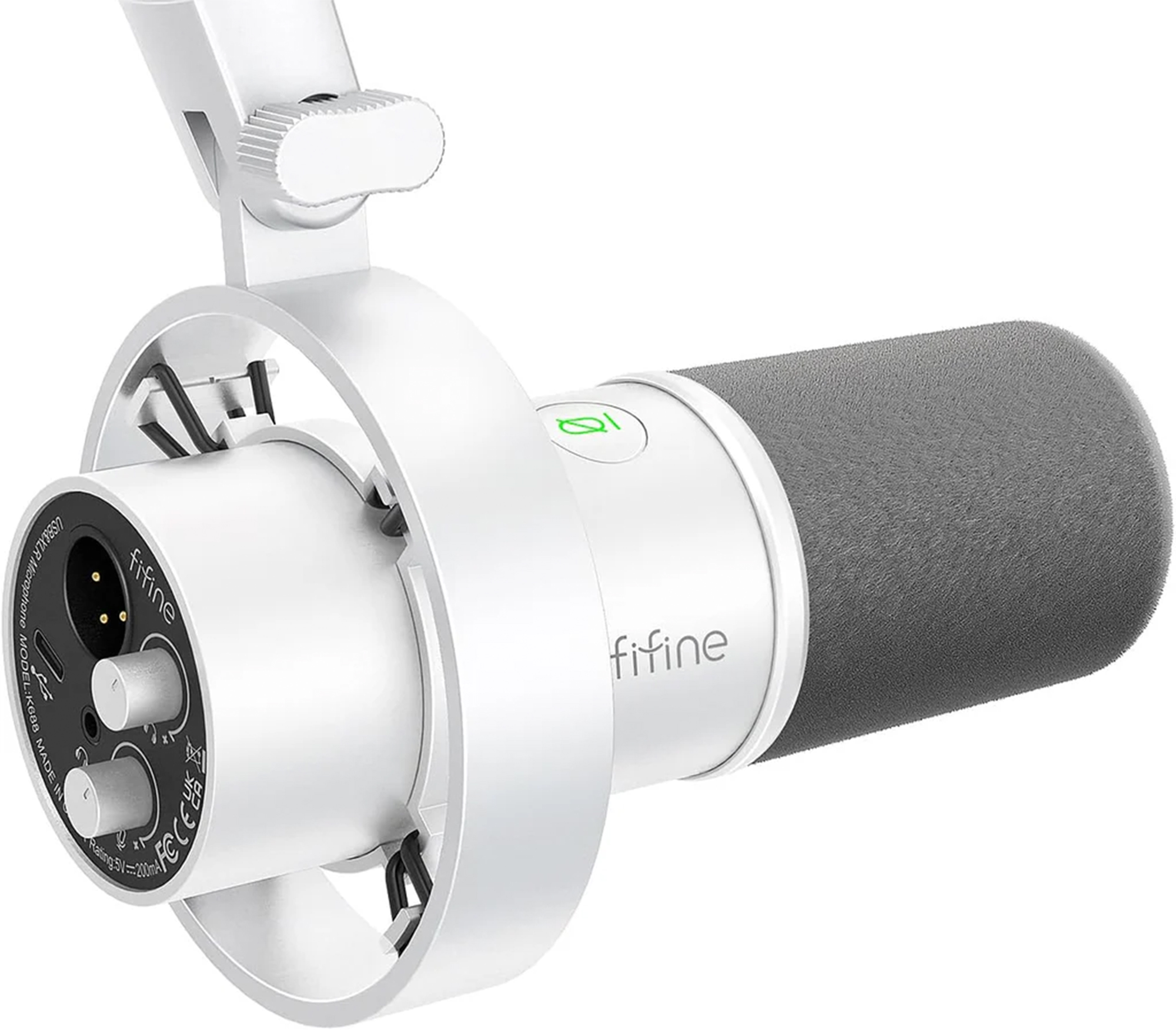 Fifine K688W dynaaminen mikrofoni (valkoinen)