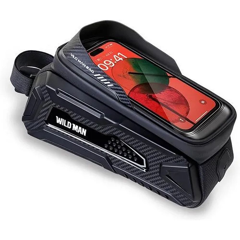 WILDMAN matkalaukku polkupyörän rungolle vetoketjulla, 2L (4 "- 7"), M30, musta