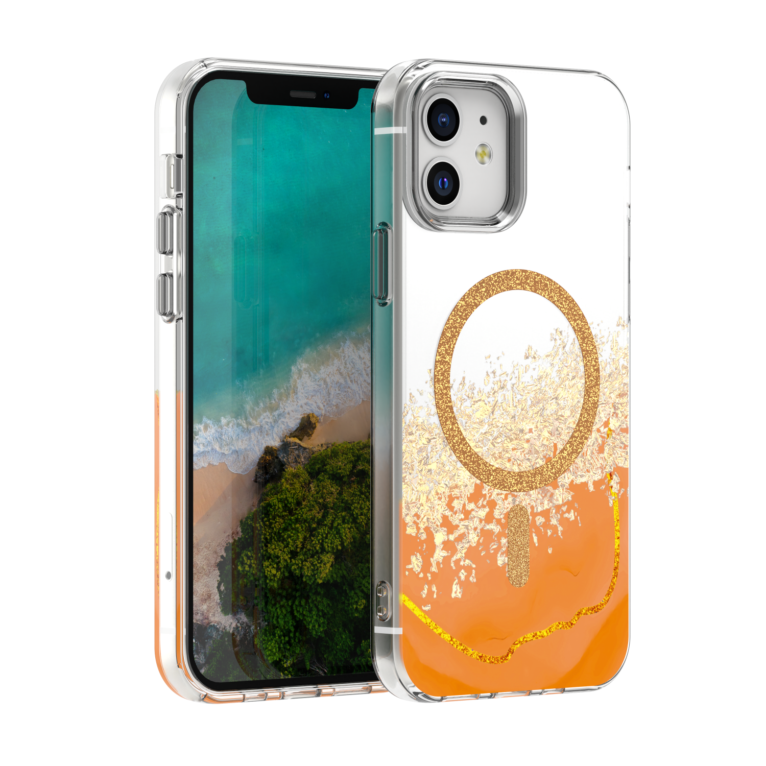 Epoxy Mag suojakuori iPhone 12 / 12 Pro 6,1" oranssi