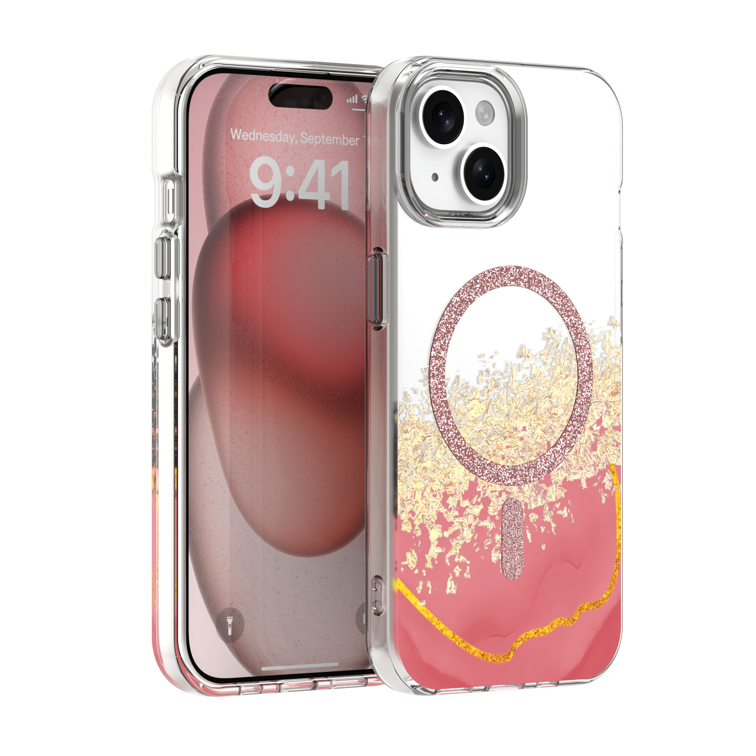 Epoxy Mag suojakuori iPhone 15 6,1" vaaleanpunainen