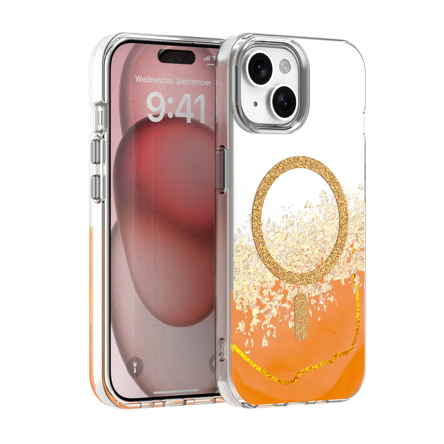 Epoxy Mag suojakuori iPhone 13 / 14 6,1" oranssi