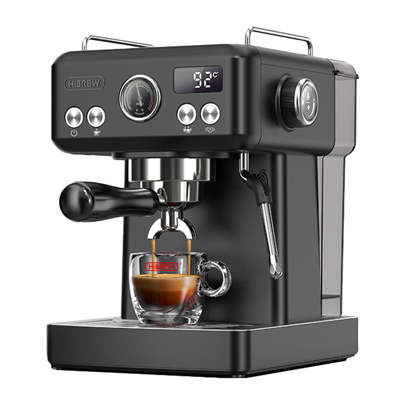 HiBREW H10A mäntäespressokeitin lämpötilansäädöllä (musta)