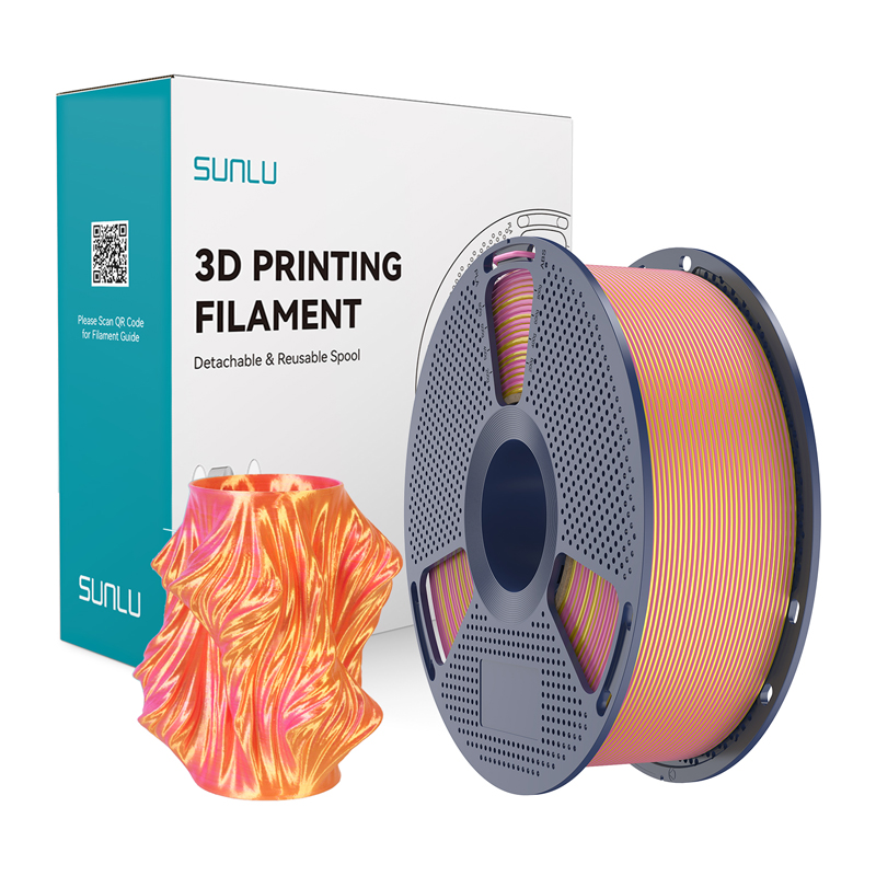 Sunlu PLA+ Silk kaksivärinen filamentti (vaaleanpunainen ja kultainen)