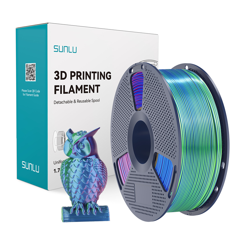 Sunlu PLA+ Silk kolmivärinen filamentti (sininen-vihreä-violetti)