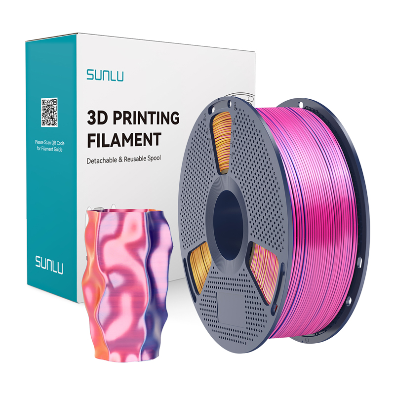 Sunlu PLA+ Silk kolmivärinen filamentti (punainen, keltainen ja sininen)