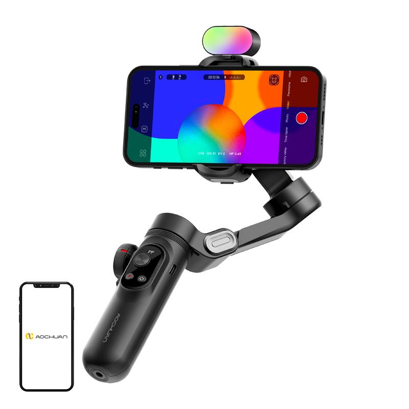 AOCHUAN X Pro gimbaali RGB-valaistuksella (musta)