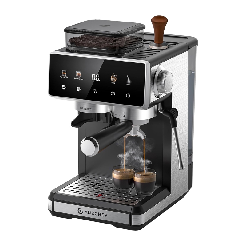 AMZCHEF CE-CM5560-SV mäntäkahvinkeitin (hopeinen)
