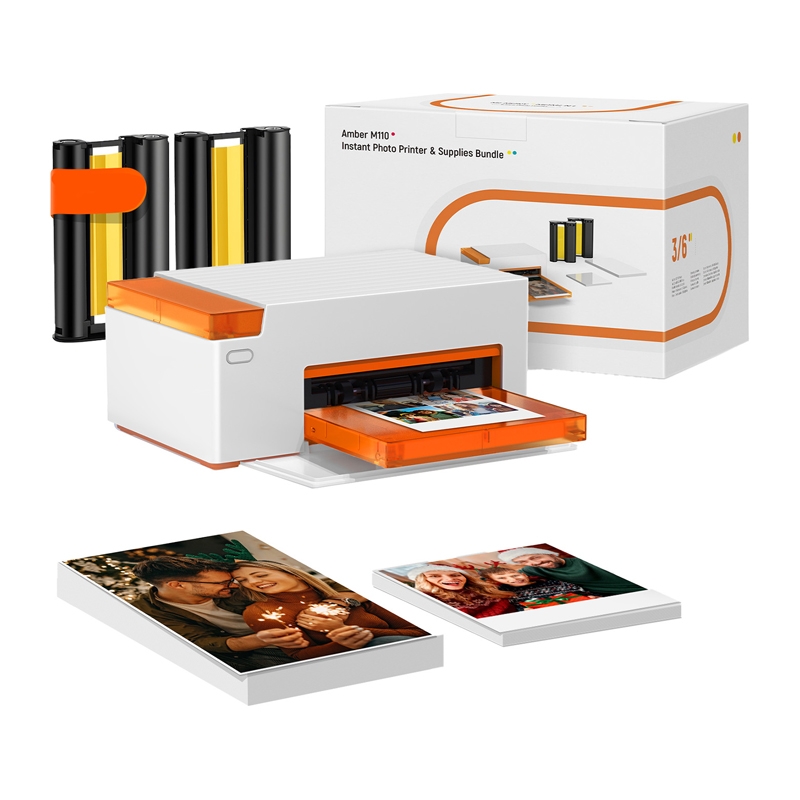 Liene Amber M110 4x6" kannettava valokuvatulostin, mukana 60 arkkia 4x6" valokuvapaperia