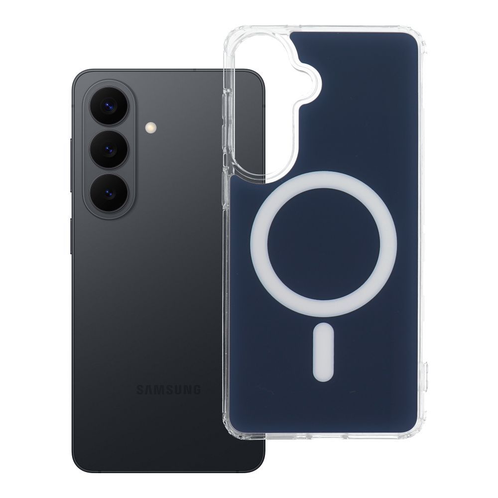 Suojakuori Samsung S26 PLUS Clear Fusion Mag Cover yhteensopiva MagSafen kanssa laivastonsininen