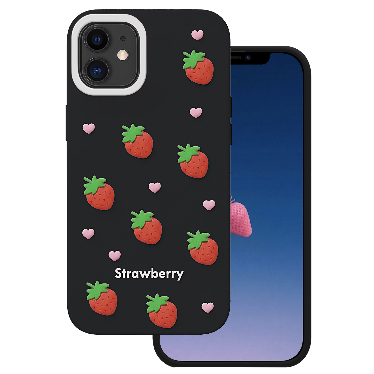 Mansikka-suojakuori iPhone 11 musta