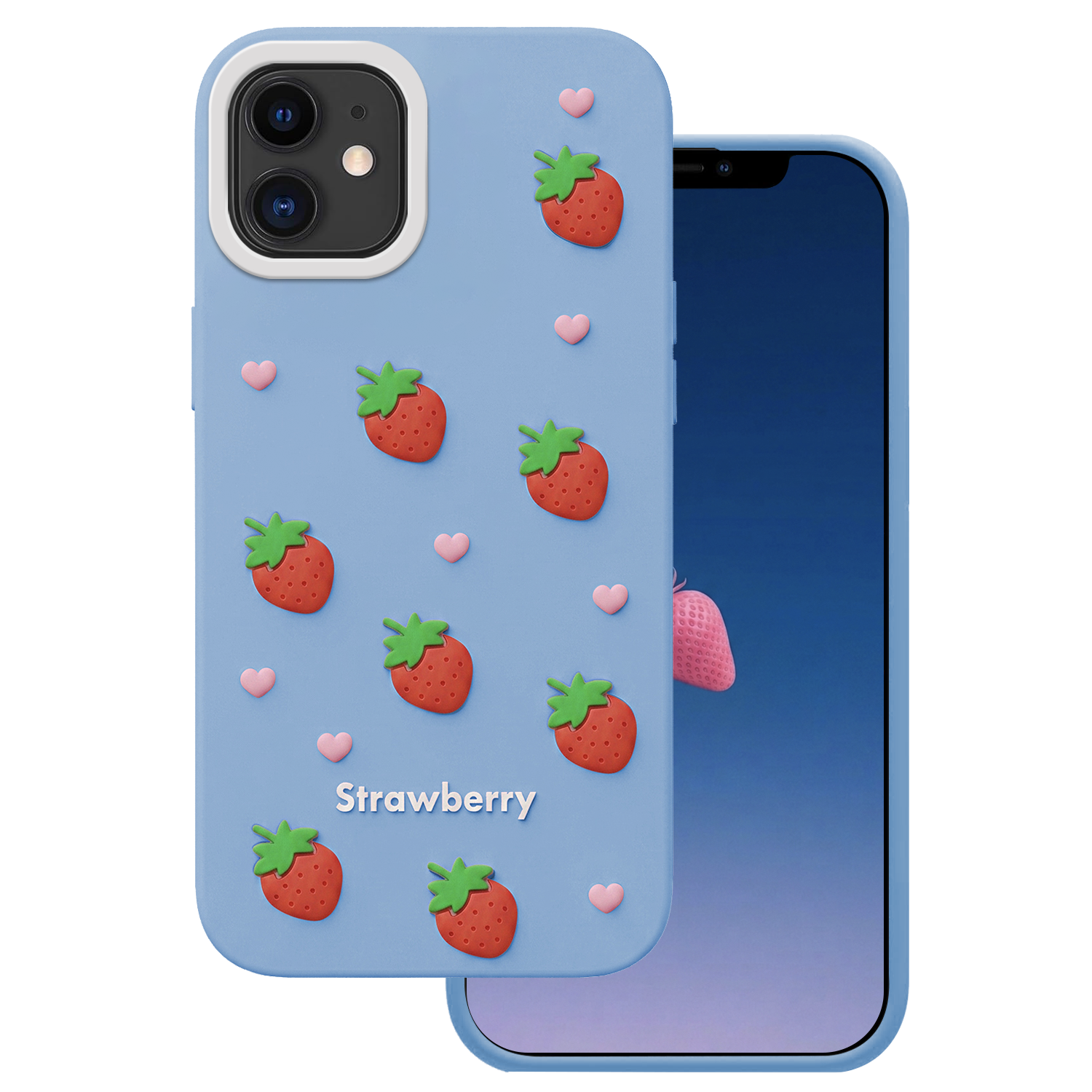 Mansikka-suojakuori iPhone 11 sininen