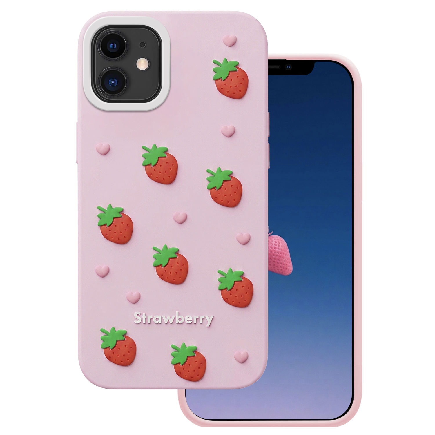 Mansikka-suojakuori iPhone 11 vaaleanpunainen