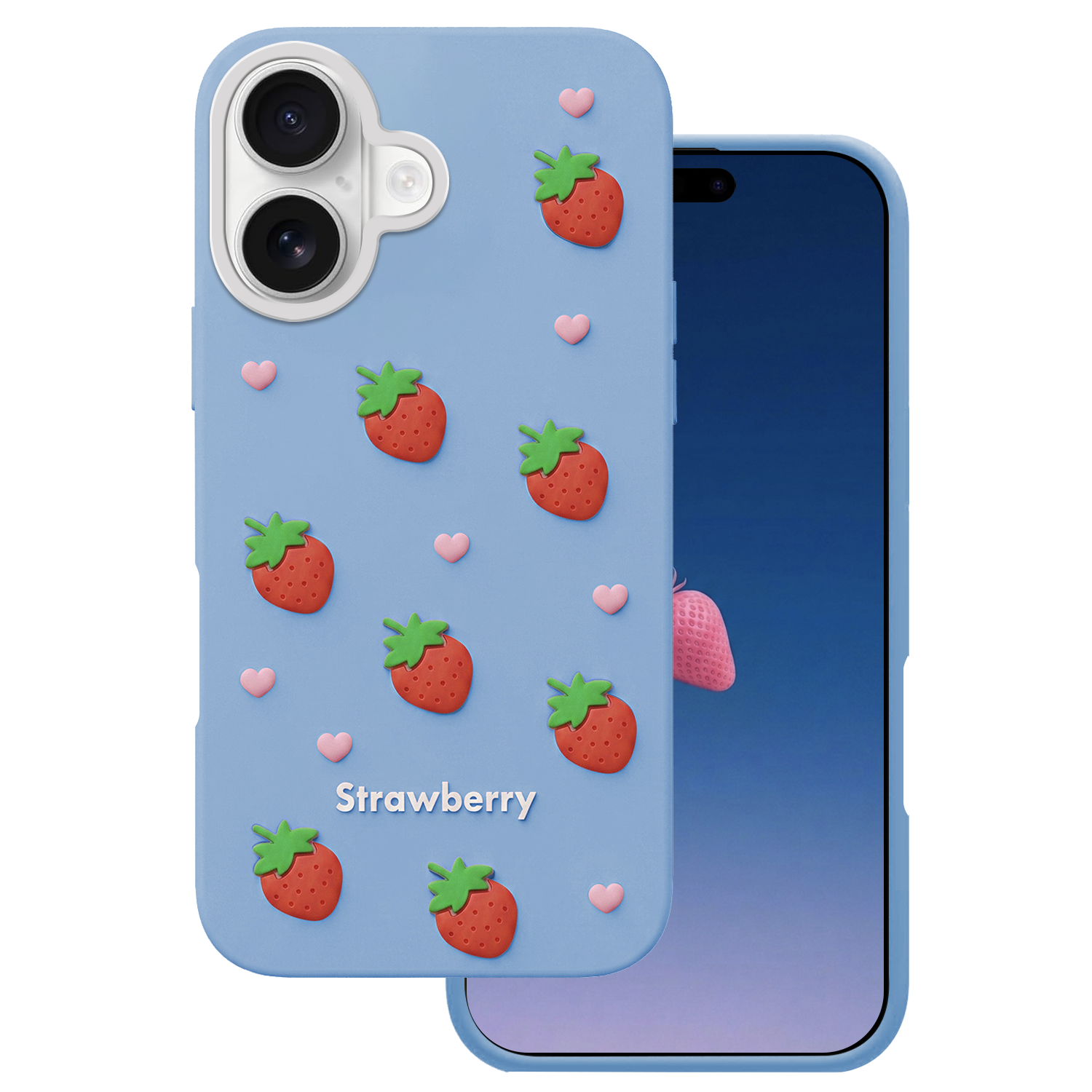 Mansikka-suojakuori iPhone 16 6,1" sininen