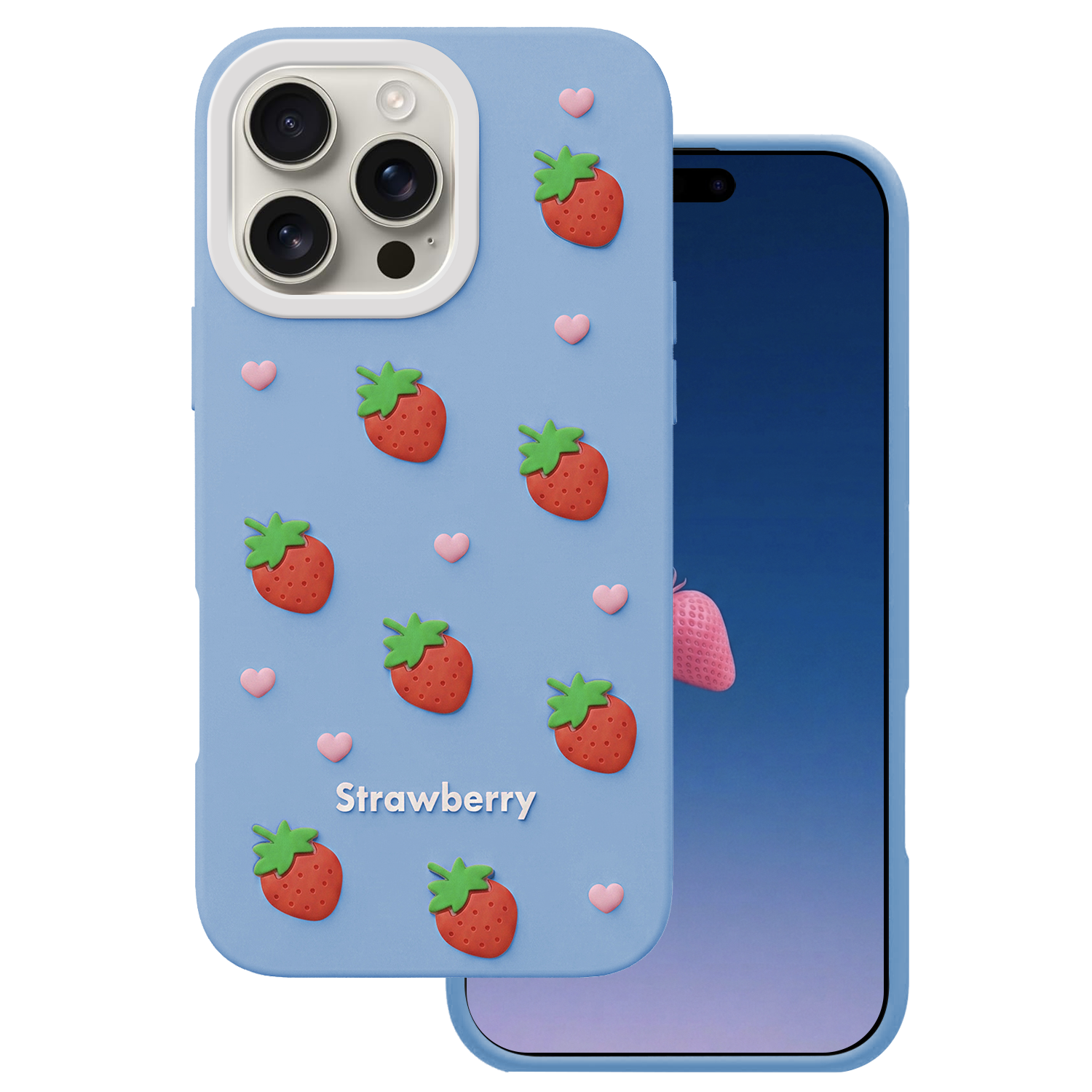 Mansikka-suojakuori iPhone 16 Pro Max 6,9" sininen
