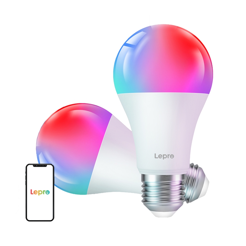 LEPRO B2-2 E27 Wi-Fi LED-lamppu, 1100 lm, 2 kpl