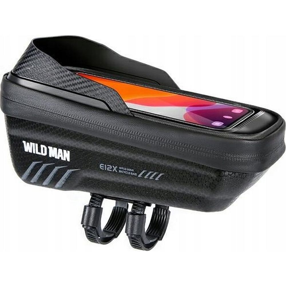 WILDMAN matkalaukku polkupyörän rungolle vetoketjulla, 1L (4 "- 7"), E12X, musta