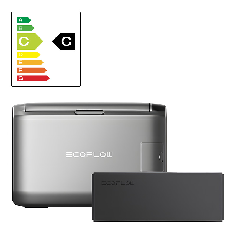Setti: EcoFlow Glacier 45L kannettava jääkaappi + 298Wh akku.
