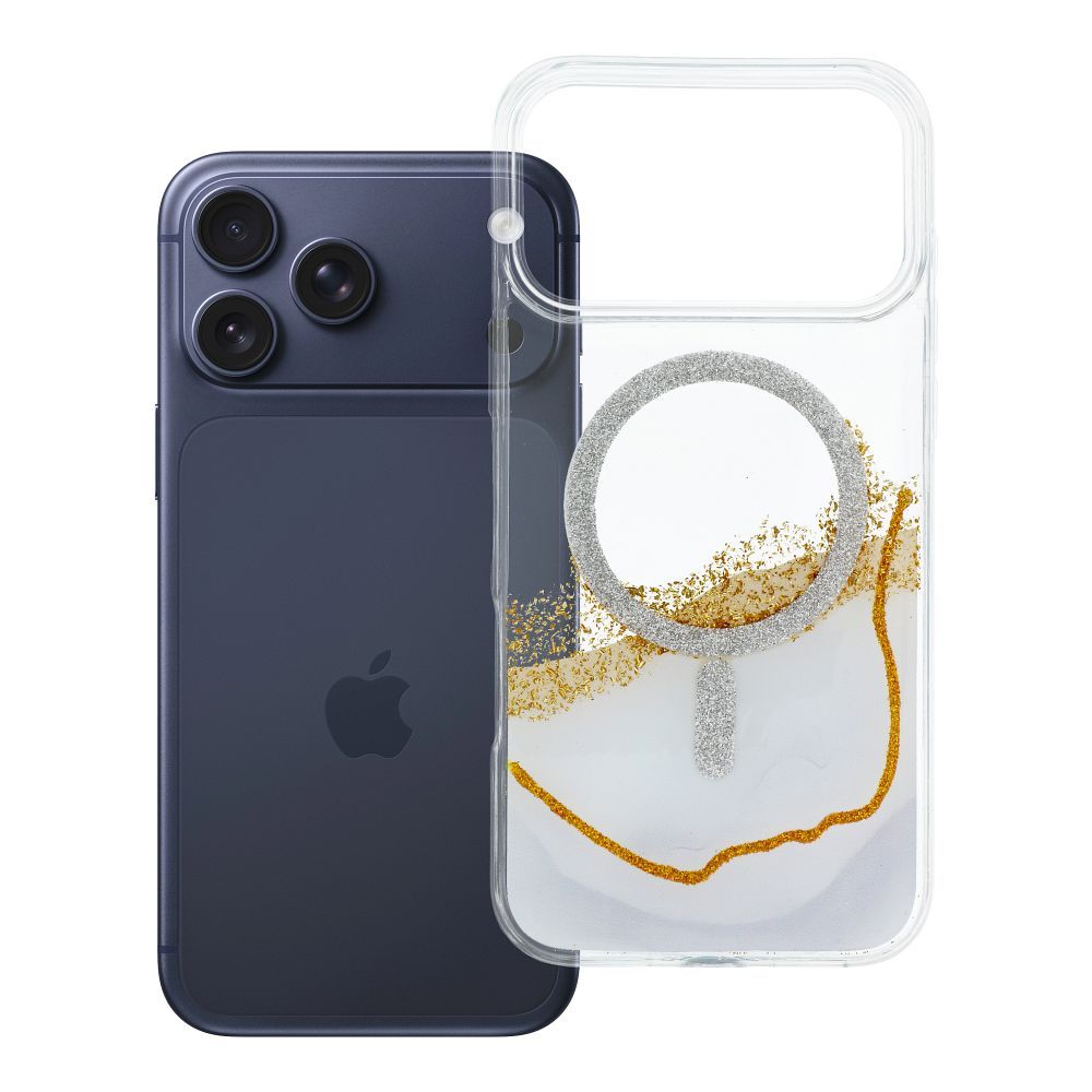 Case for iPhone 17 Pro Max / 18 Pro Max (low camera edge) Golden compatible with MagSafe white