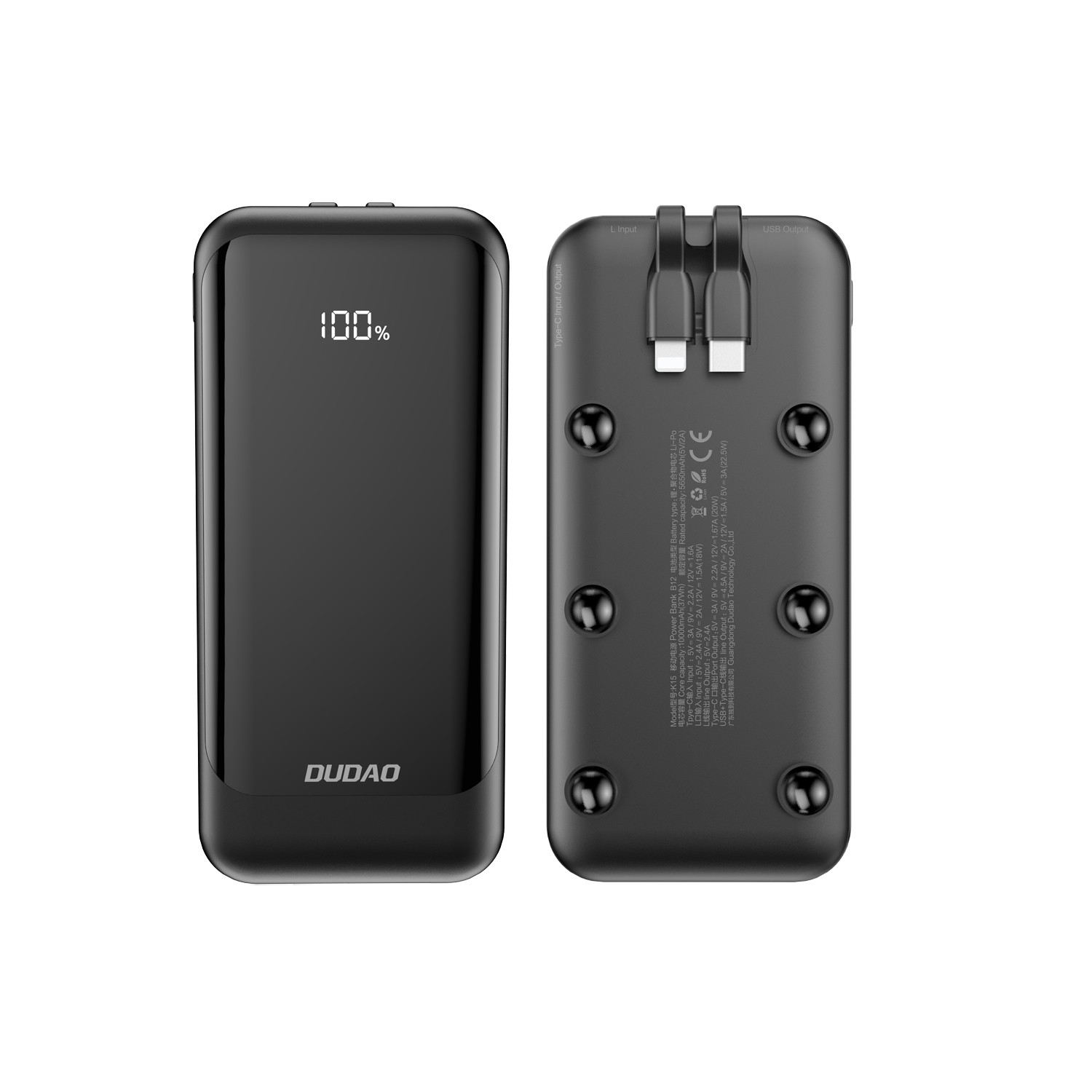 External battery Power Bank Dudao K15 22.5W 10000mAh black