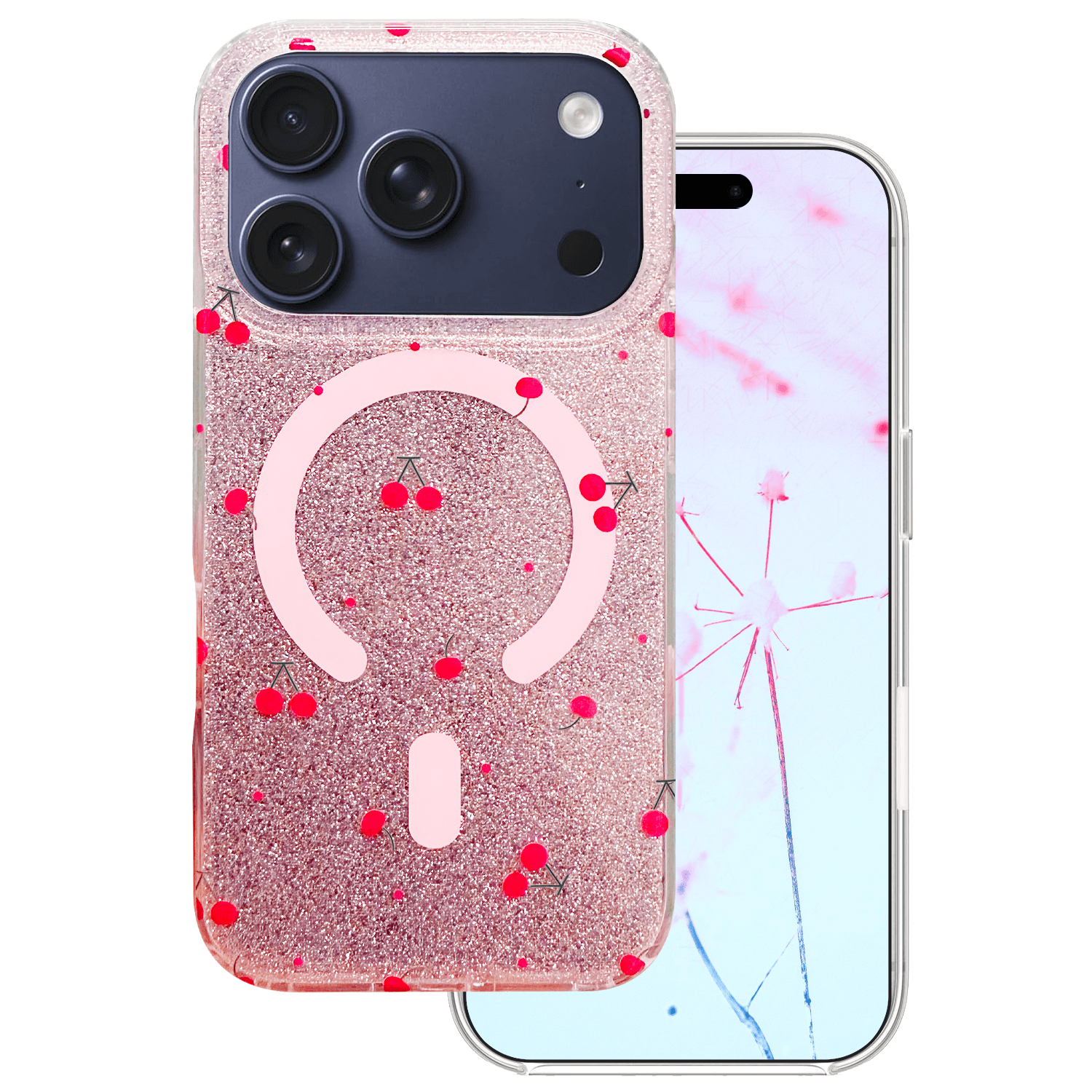 Cherry Mag suojakuori iPhone 17 Pro Max / 18 Pro Max 6,9'' kimalteleva