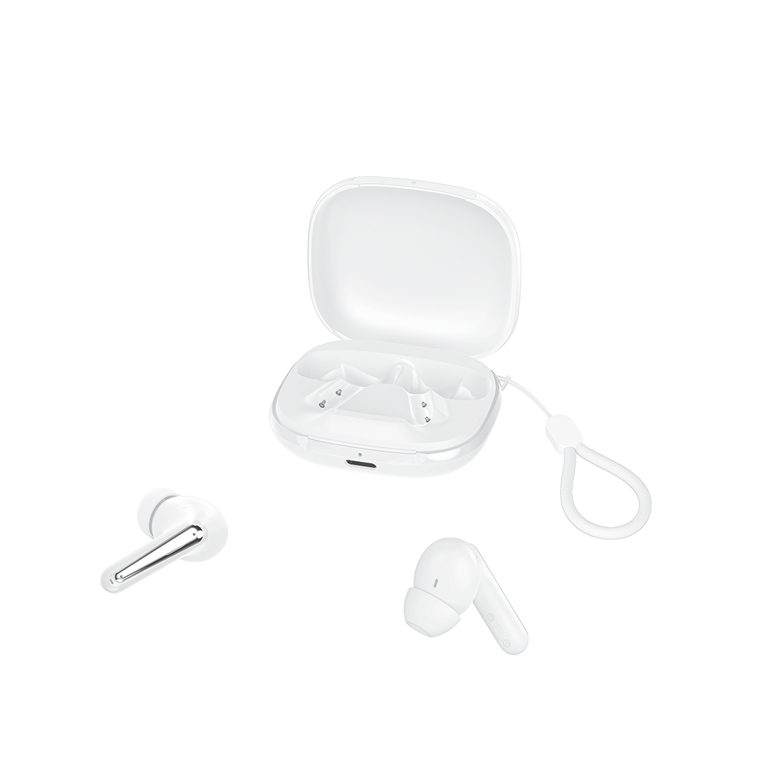 XO Bluetooth-kuulokkeet G53 TWS valkoinen ANC + ENC telineellä