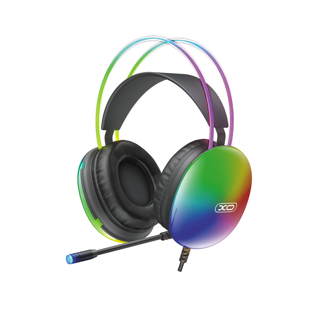 XO langalliset kuulokkeet GE11 jack 3,5mm - USB-A musta RGB mikrofoni