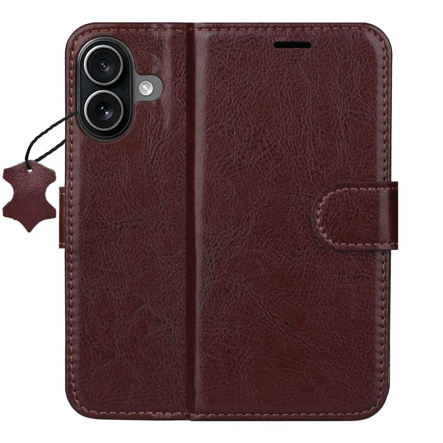 Smart Luxe nahkainen suojakuori iPhone 16 6,1" ruskea