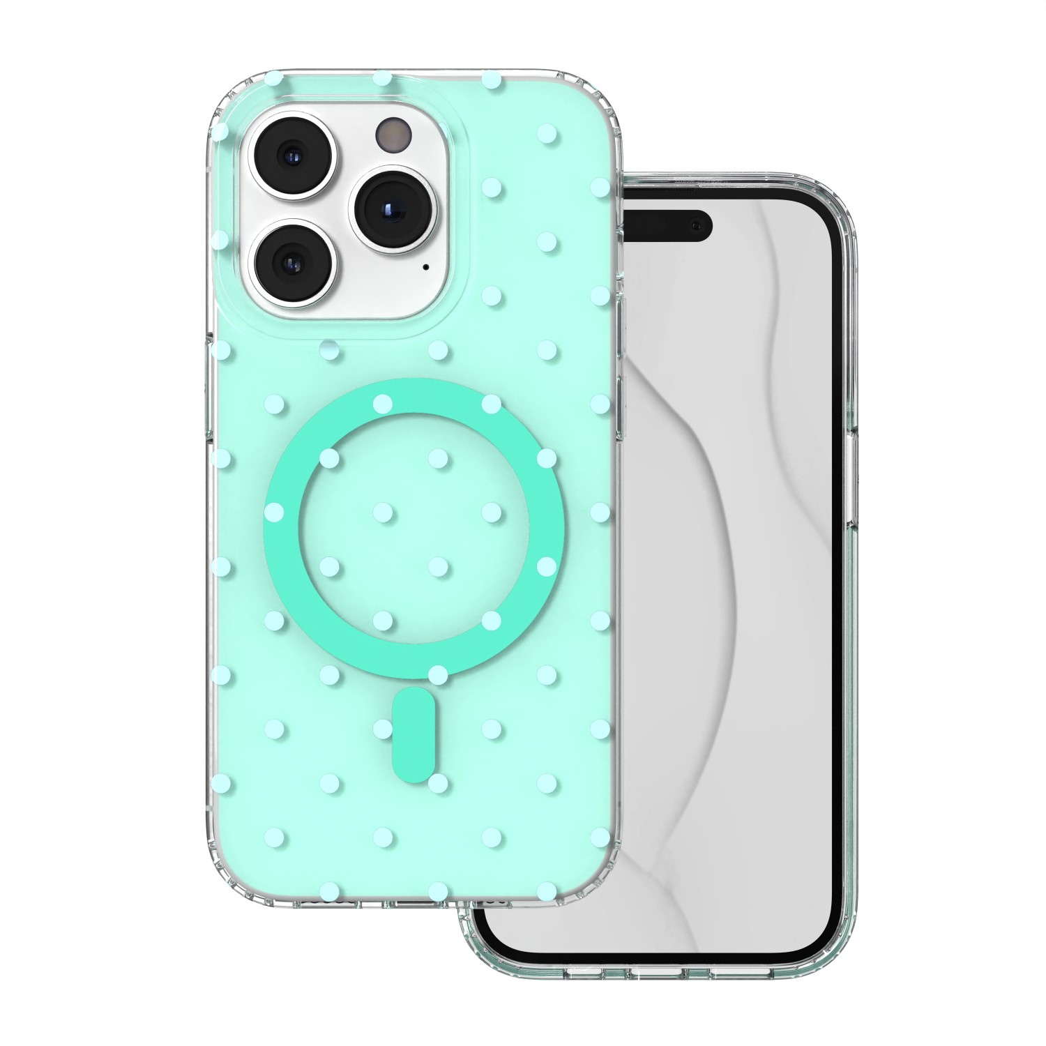Bubble Dots Mag suojakuori iPhone 14 Pro 6,1":lle, vihreä